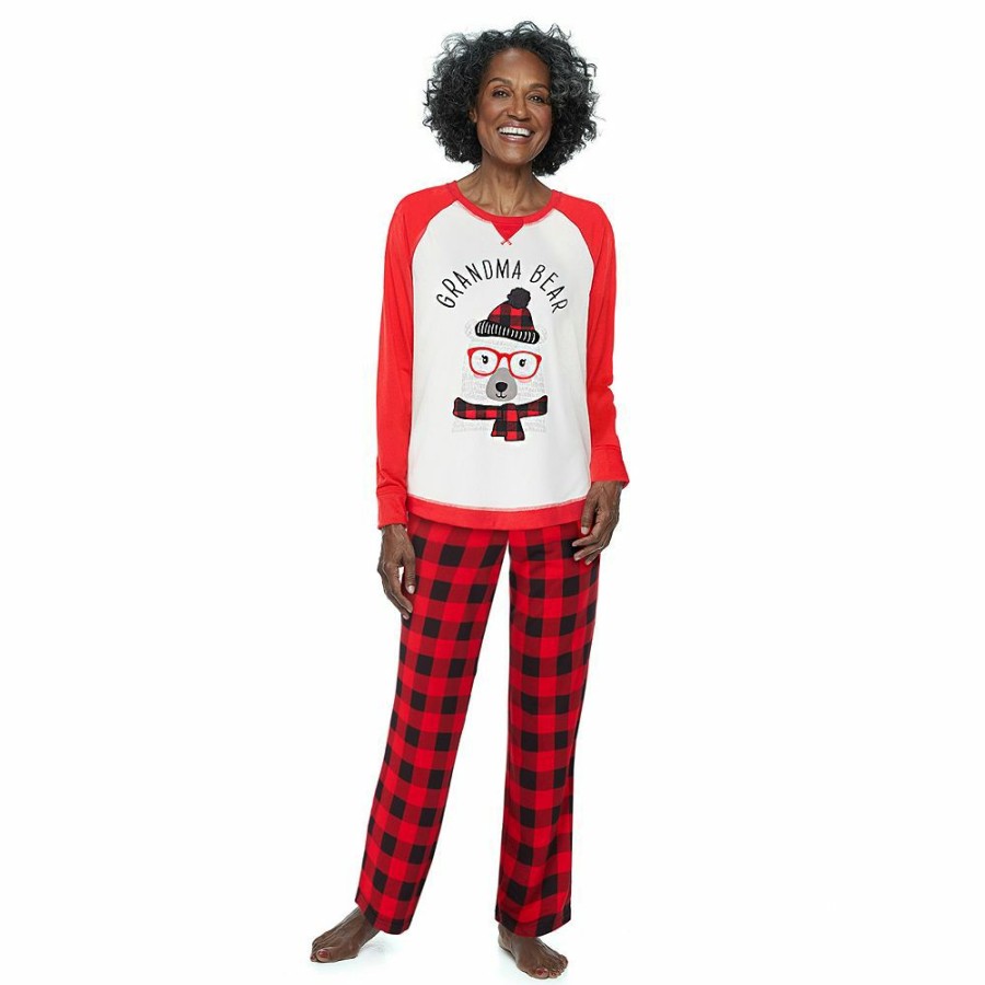 * Plus Size Jammies For Your Families Beary Cool Cozy "Grandma Bear" Pajama Set By Cuddl Duds | Sleepwear