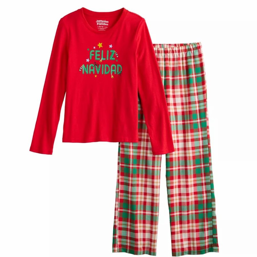 * Girls 4-16 Jammies For Your Families Joyful Celebration Feliz Navidad Pajama Set | Sleepwear