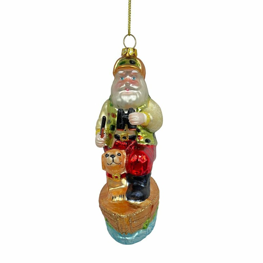 * St. Nicholas Square Fishing Santa Christmas Ornament | Decorative Accents