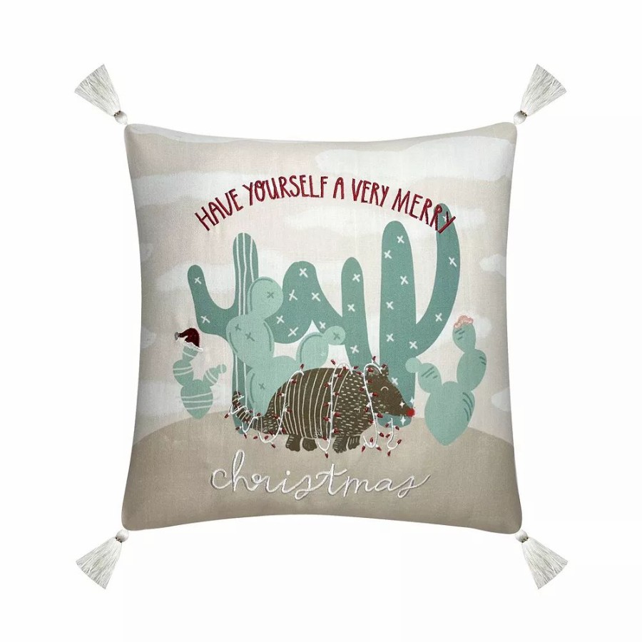 * St. Nicholas Square Festive Armadillo Throw Pillow | Decorative Pillows & Chair Pads