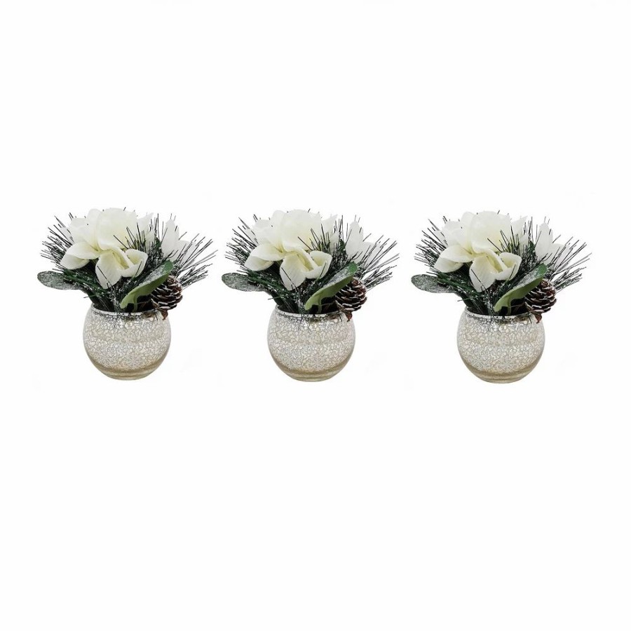 * St. Nicholas Square Artificial Floral Arrangement Table Decor 3-Piece Set | Artificial Flowers & Plants