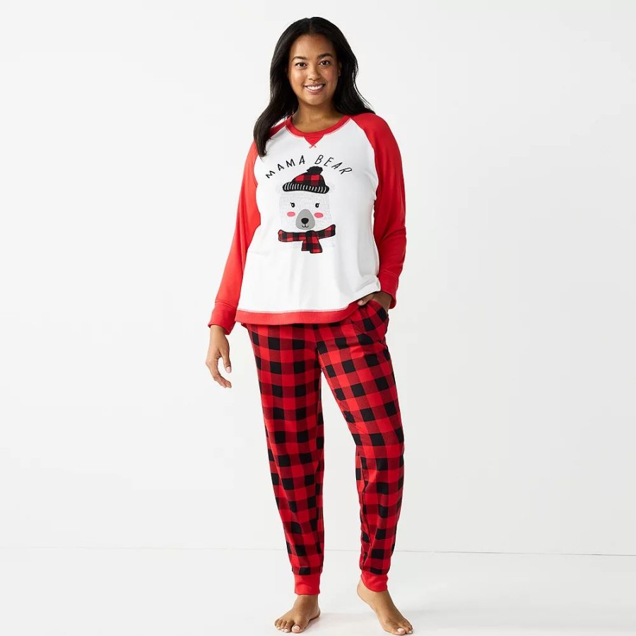 * Plus Size Jammies For Your Families Beary Cool "Mama Bear" Pajama Set By Cuddl Duds | Sleepwear